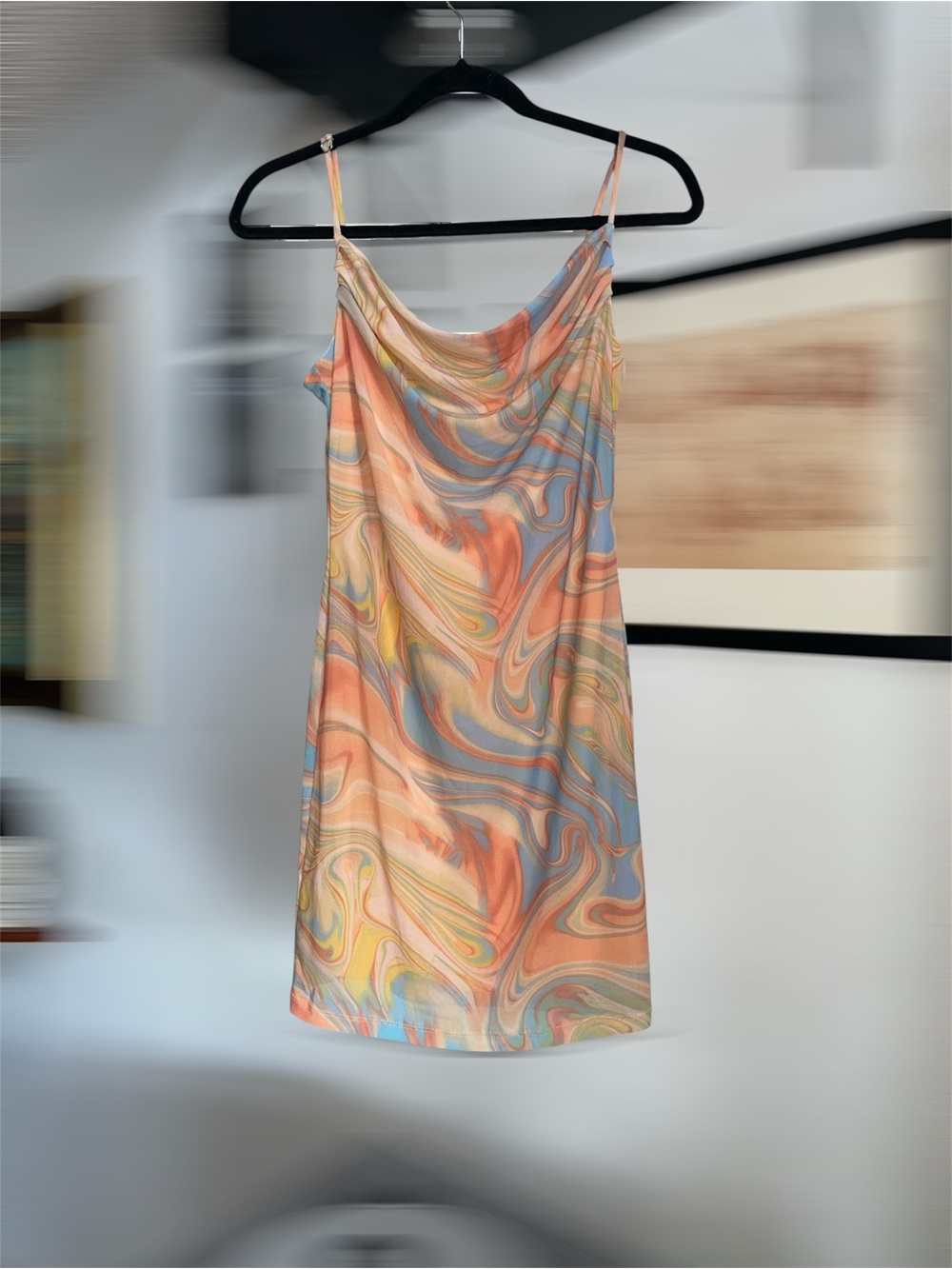 Forever 21 Multicolored Abstract Marble Swirl Mini Dress - Size M